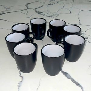 NWT American Atelier Black and White Coffee Mugs-Set of 8
